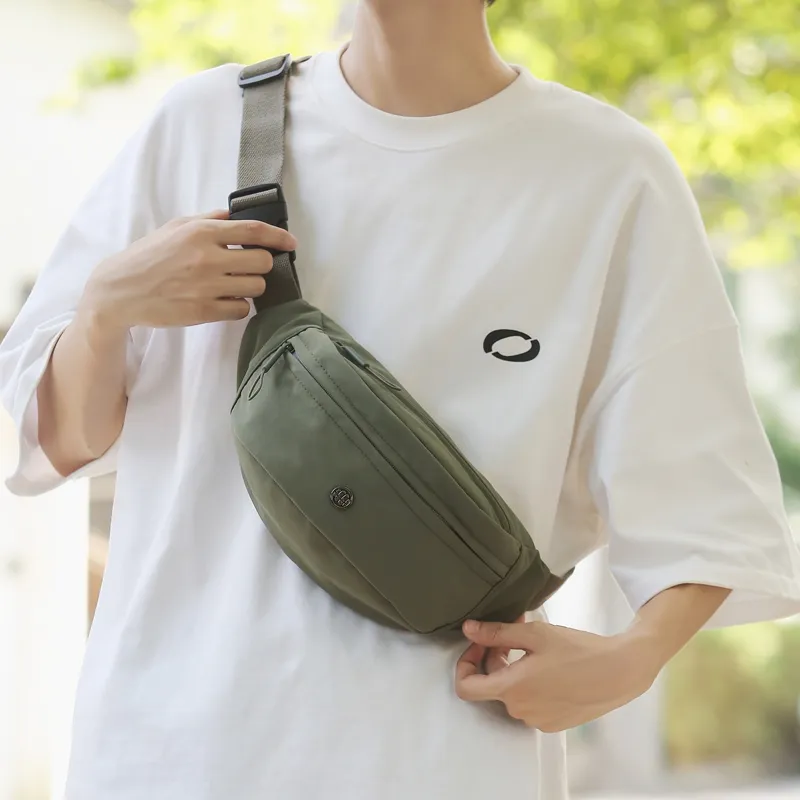 GOBLIN SHARKS 1759 Nylon One Shoulder Crossbody Backpack Sling Bags Regular Unisex Gray/Black/Khaki/Green-23