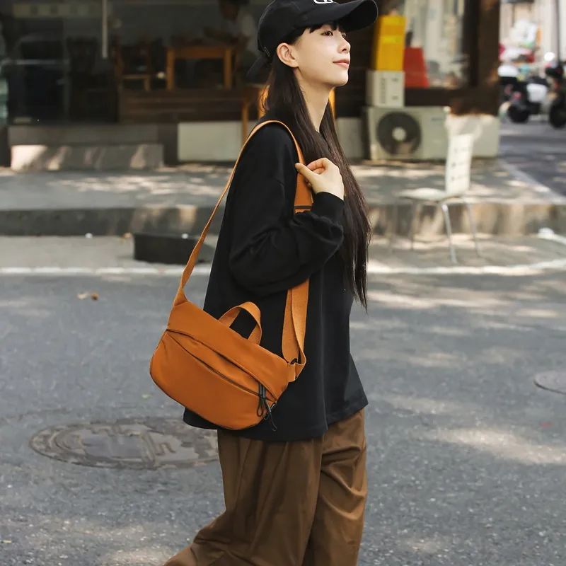 GOBLIN SHARKS 1759 Nylon Backpack Crossbody Bag Sling Bag Unisex White/Black/Gray/Khaki/Green/Orange-16