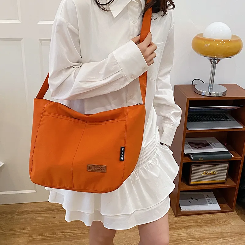 GOBLIN SHARKS 1759 Composite Cloth Crossbody Bag Medium Size Unisex White/Black/Orange/Green-15