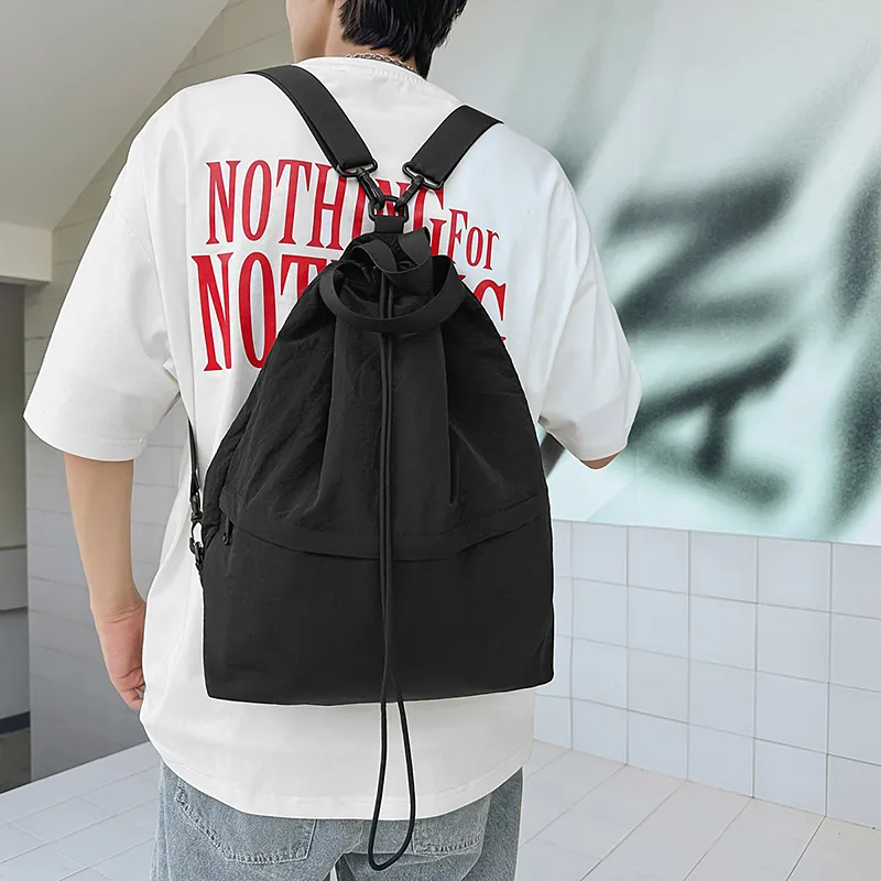 GOBLIN SHARKS 1759 Nylon Backpack Unisex White/Black-11