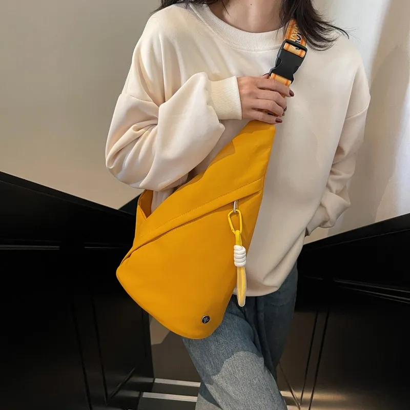 GOBLIN SHARKS 1759 Canvas Sling Bag Unisex White & Purple/White & Black/Yellow Brown/Black-16