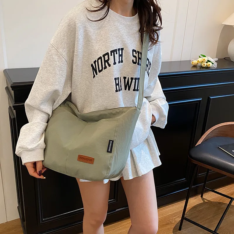 GOBLIN SHARKS 1759 Composite Cloth Crossbody Bag Medium Size Unisex White/Black/Orange/Green-23