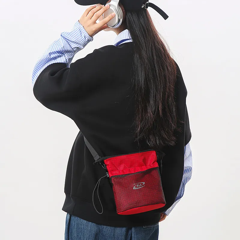 GOBLIN SHARKS 1759 Nylon Backpack, Crossbody Bag Regular Unisex Black/Khaki/Green/Red/Yellow-21
