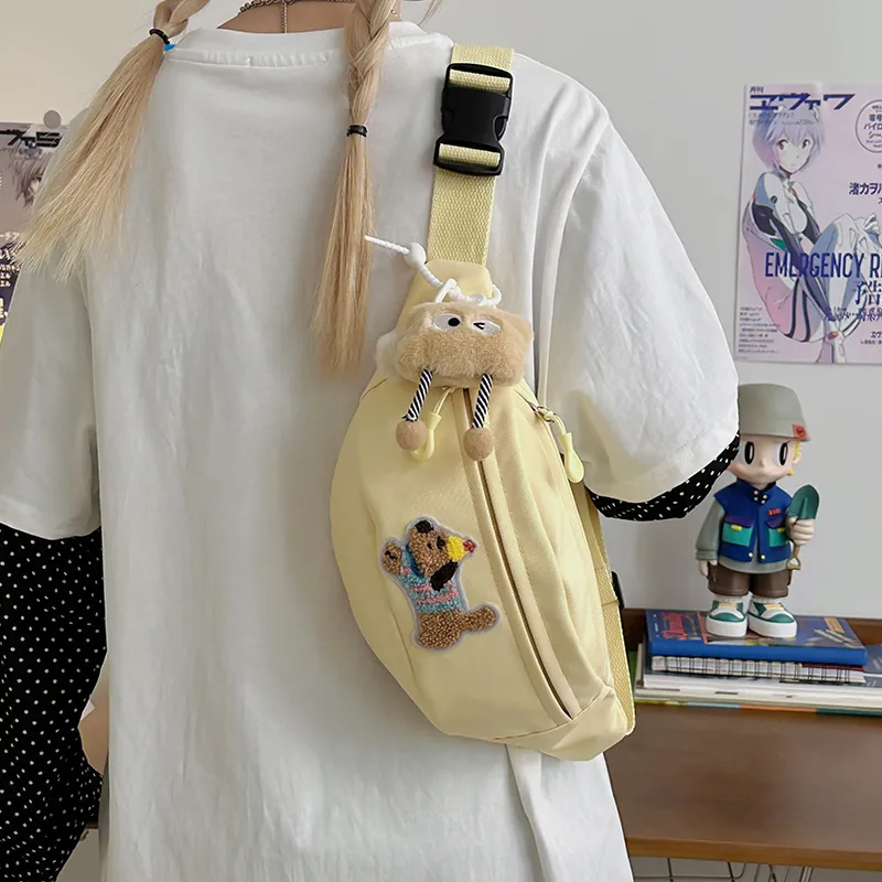 GOBLIN SHARKS 1759 Nylon Backpack, Sling Bag Regular Unisex White/Pink/Black/Yellow/Green-18