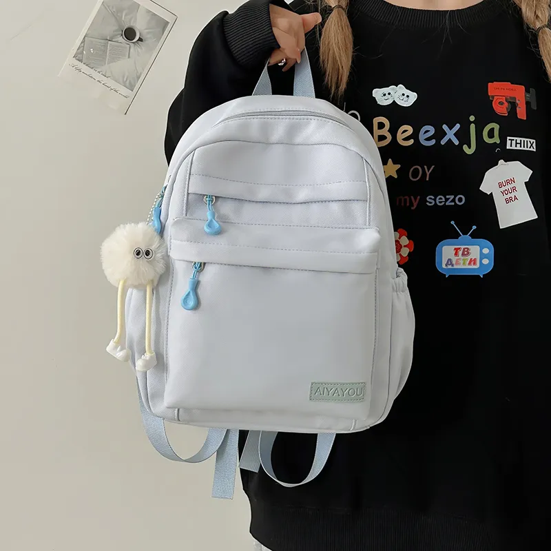 GOBLIN SHARKS 1759 Nylon Backpack Regular Unisex White/Black/Pink/Blue/Yellow/Green-21