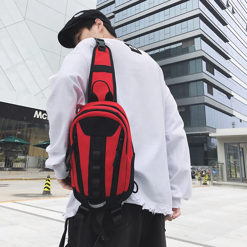 GOBLIN SHARKS 1759 Nylon Shoulder Bag Crossbody Bag Backpack Sling Bag Regular Unisex White/Black/Red/Yellow-17