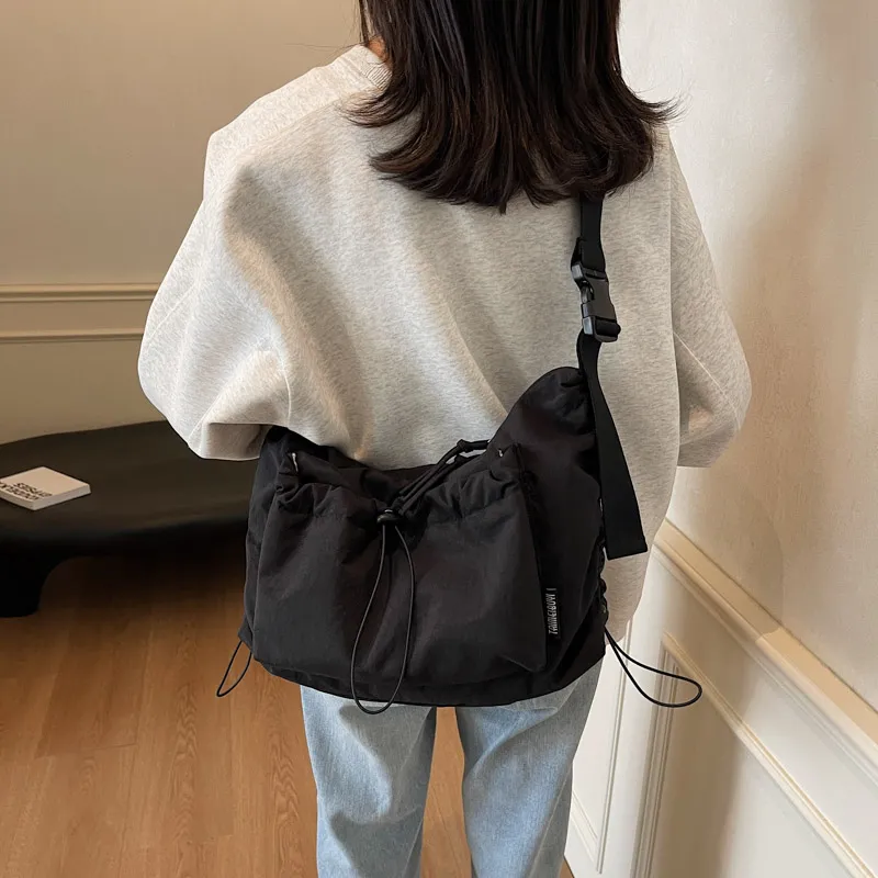 GOBLIN SHARKS 1759 Fabric Shoulder Bag Regular Unisex Ecru Khaki/Green Black-16