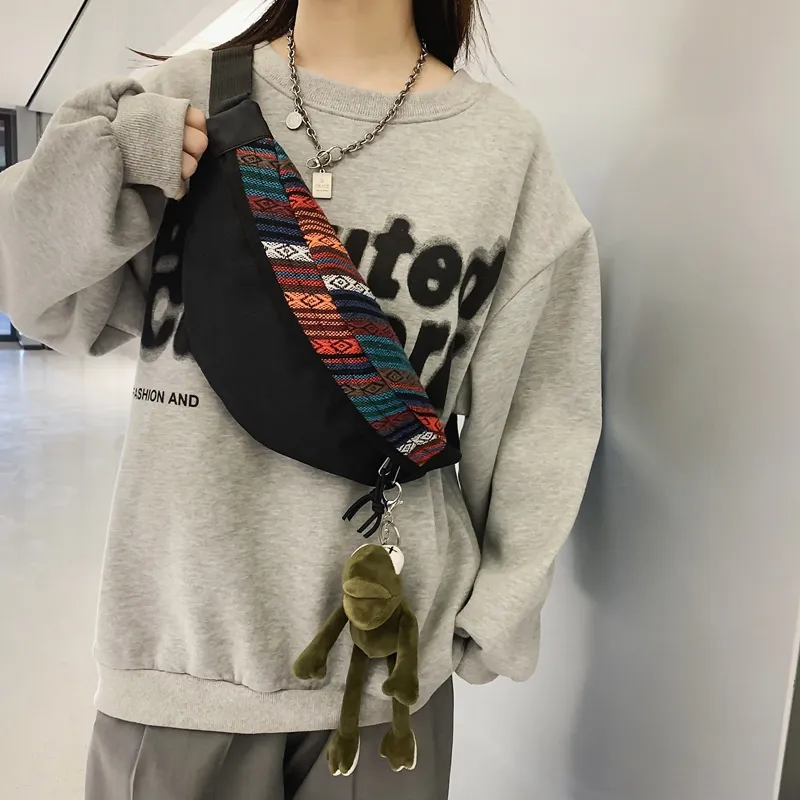 GOBLIN SHARKS 1759 Knitted Fabric Patched With Oxford Sling Bag Regular Unisex Black/Blue/Green-3