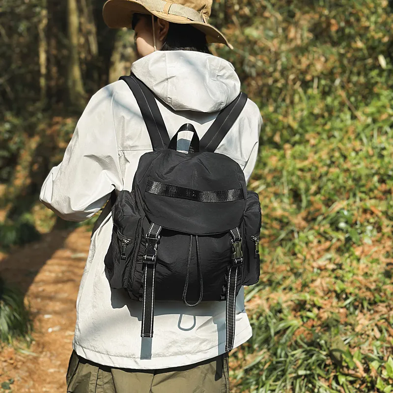 GOBLIN SHARKS 1759 Nylon Backpack Regular Unisex Coffee/Black/Gray/Orange Red/Army Green-9