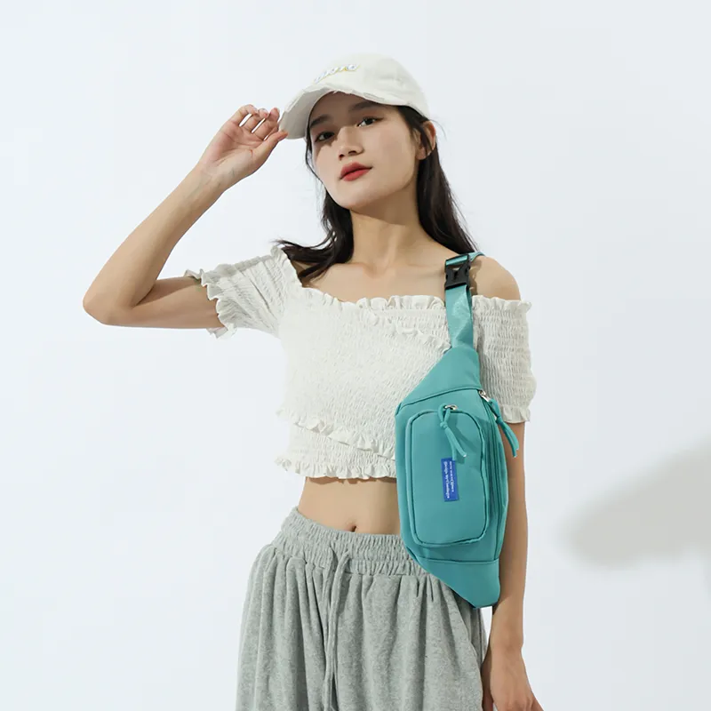 GOBLIN SHARKS 1759 Nylon Fanny Pack Unisex White/Black/Pink/Orange/Lake Blue/Green-25