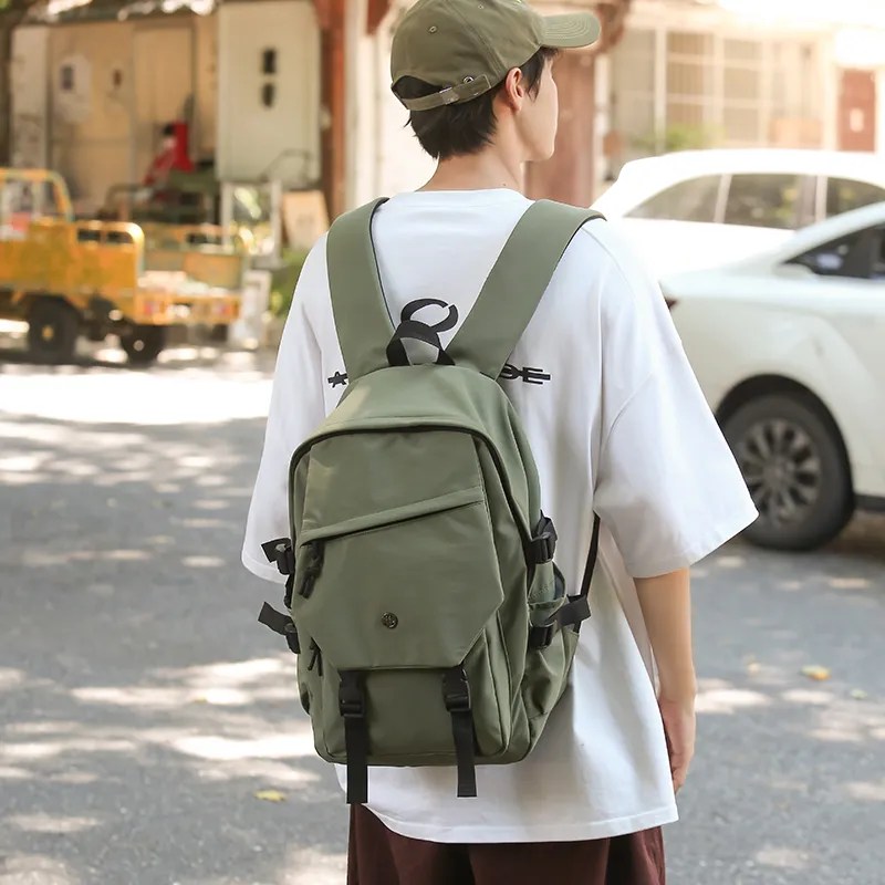 GOBLIN SHARKS 1759 Nylon Backpack Large Size Unisex Gray/Black/Khaki/Green-23