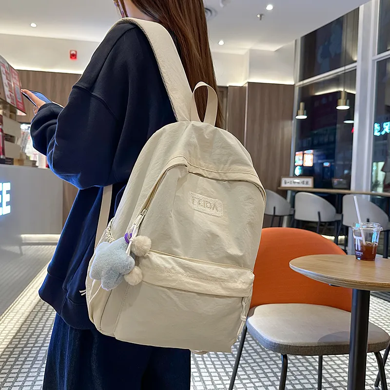 GOBLIN SHARKS 1759 Nylon Backpack Regular Unisex White/Black/Pink/Blue/Yellow-4