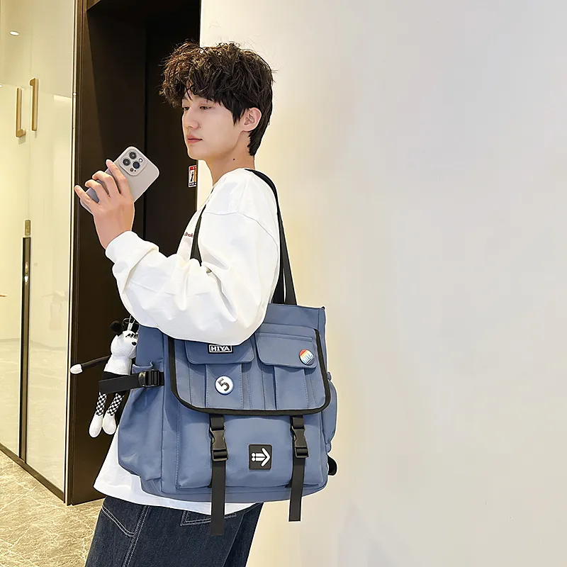 GOBLIN SHARKS 1759 Nylon Shoulder Bag Regular Unisex White/Black/Gray/Khaki/Blue-15