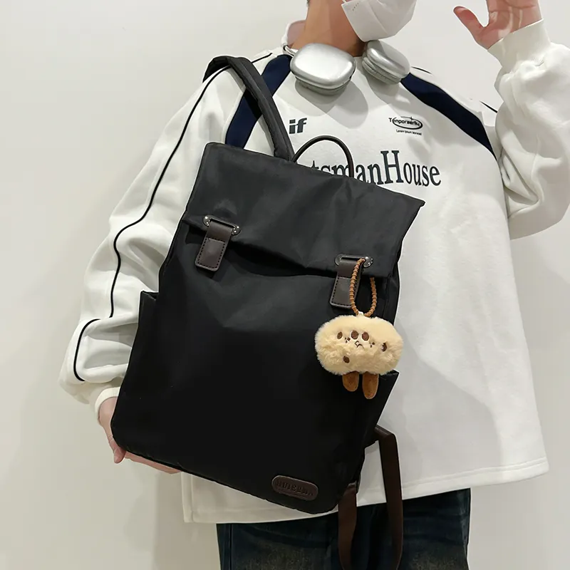 GOBLIN SHARKS 1759 Nylon Backpack Large Size Unisex Khaki/Black/Pink-8