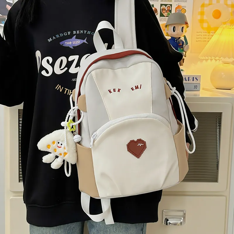 GOBLIN SHARKS 1759 Nylon Backpack Large Size Unisex Blue/Khaki/Pink-8