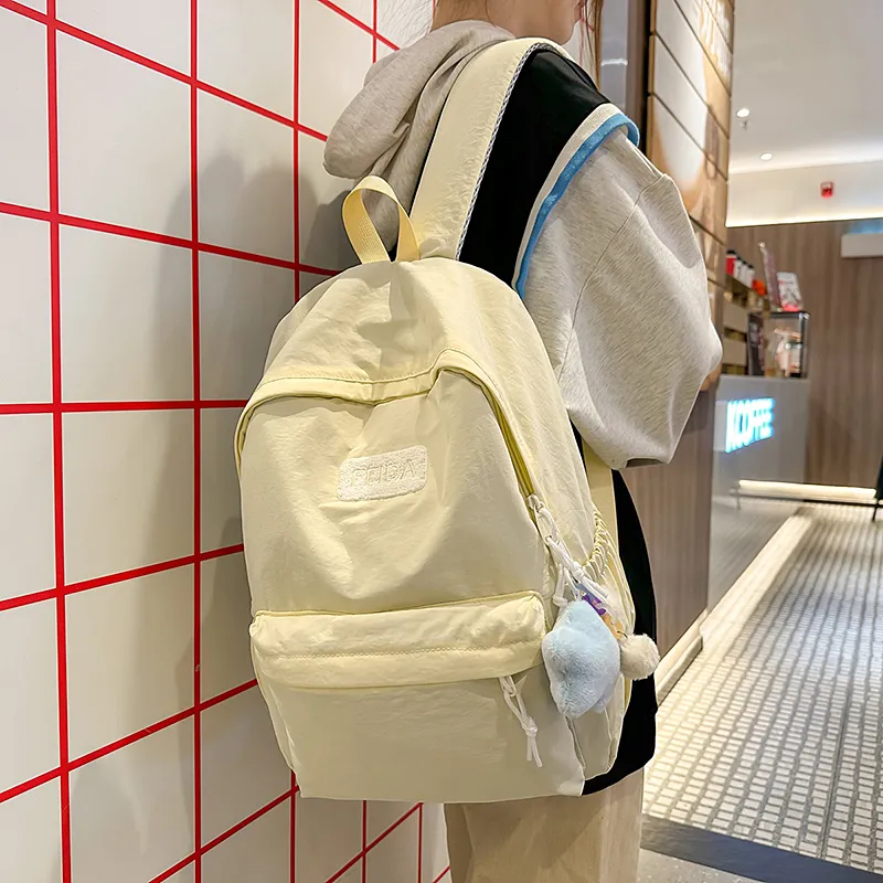 GOBLIN SHARKS 1759 Nylon Backpack Regular Unisex White/Black/Pink/Blue/Yellow-23