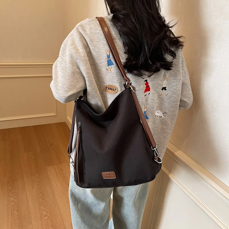 GOBLIN SHARKS 1759 Canvas Canvas Bag Shoulder Bags Regular Women's Ecru/Khaki/Black-15