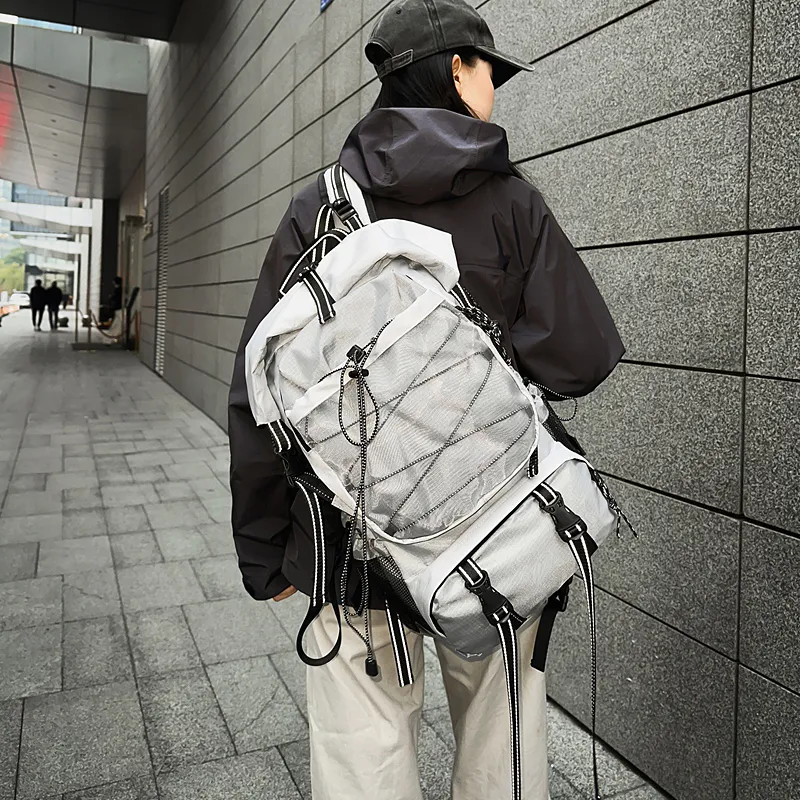GOBLIN SHARKS 1759 Nylon Backpack Unisex Black/Gray-11