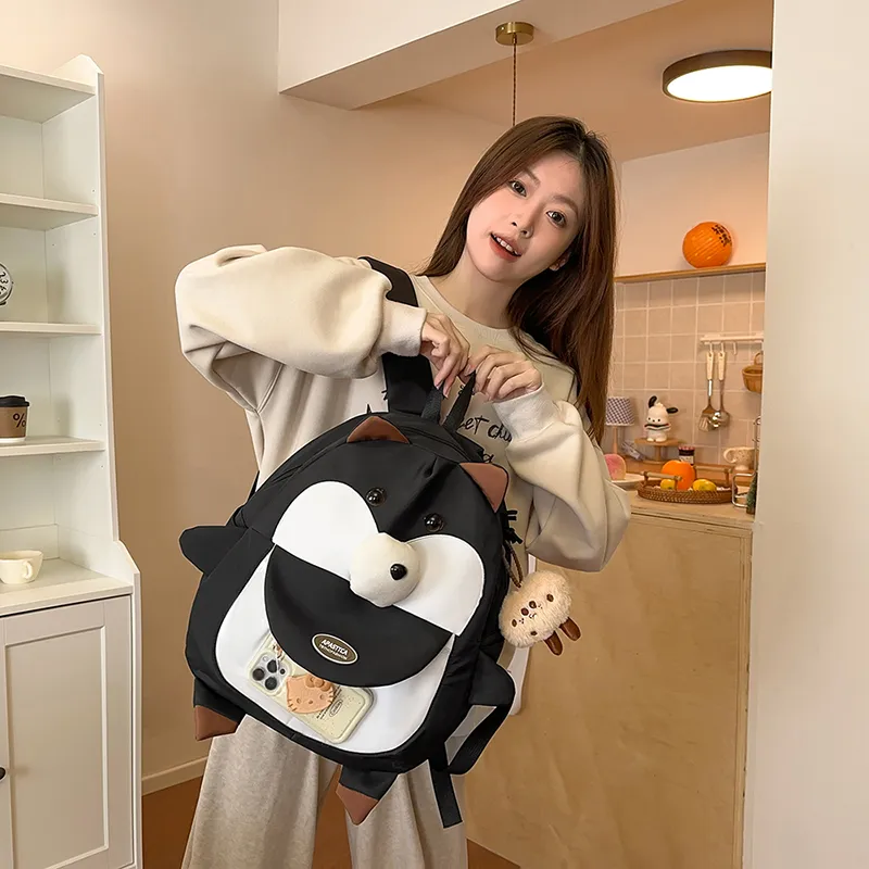 GOBLIN SHARKS 1759 Nylon Backpack Regular Unisex Khaki/Orange/Black-17