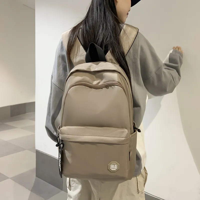 GOBLIN SHARKS 1759 Nylon Backpack Large Size Unisex White/Black/Khaki/Gray-16