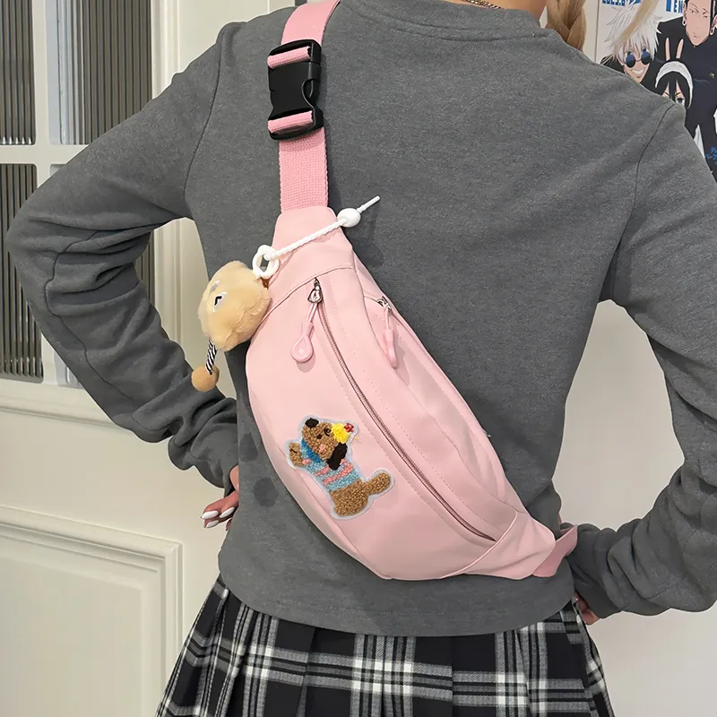 GOBLIN SHARKS 1759 Nylon Backpack, Sling Bag Regular Unisex White/Pink/Black/Yellow/Green-9