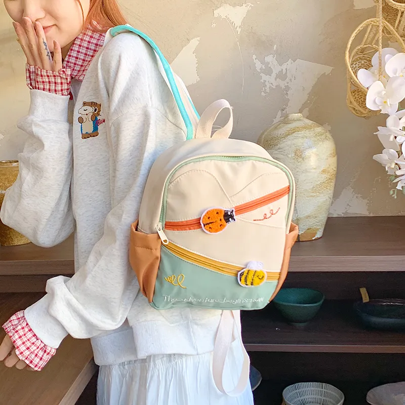 GOBLIN SHARKS 1759 Nylon Fabric Backpack Regular Unisex White-5