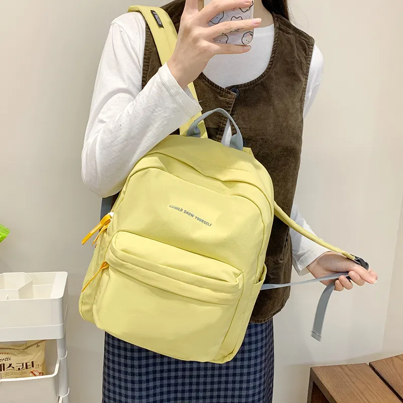 GOBLIN SHARKS 1759 Nylon Fabric Backpack Unisex Blue/Yellow/Pea Green/Green/Purple/Black-41