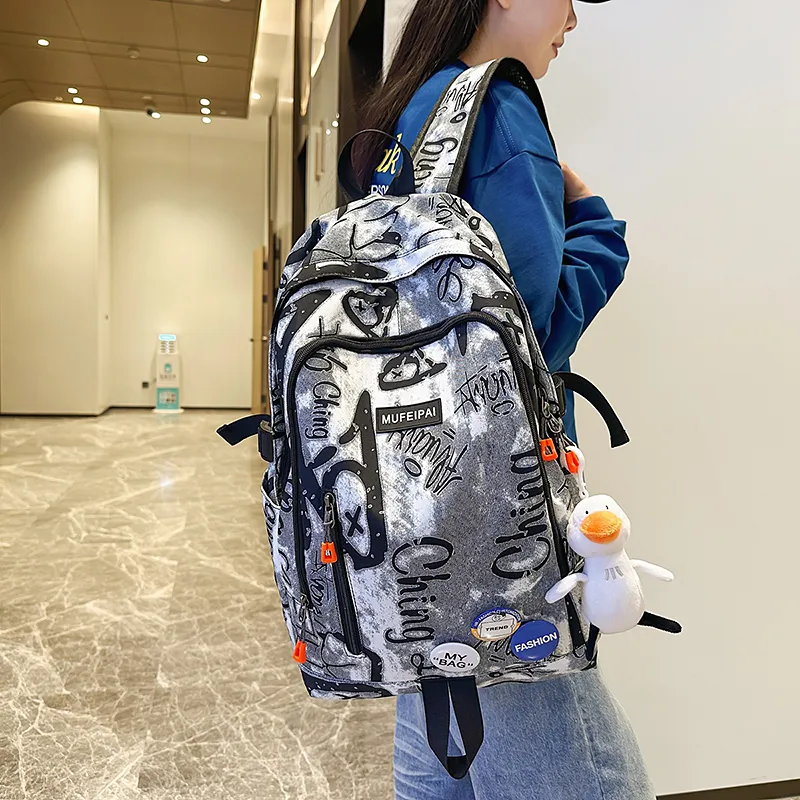 GOBLIN SHARKS 1759 Nylon Backpack Regular Unisex Blue/White/Black-8