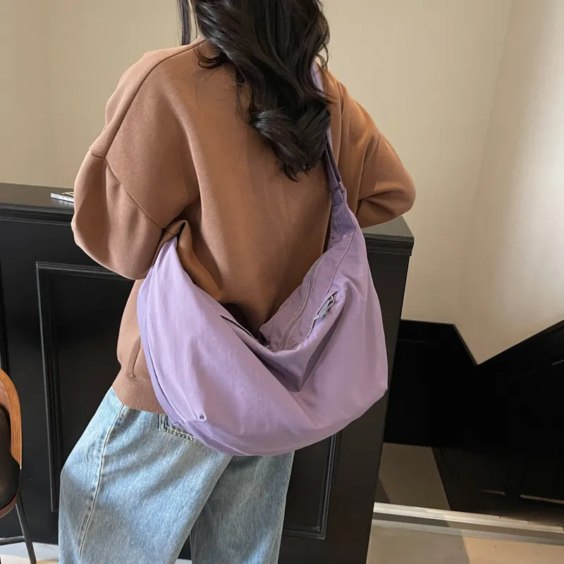 GOBLIN SHARKS 1759 Fabric Dumpling Bag Shoulder Bag Unisex Ecru/Black/Yellow/Pink/Purple-28