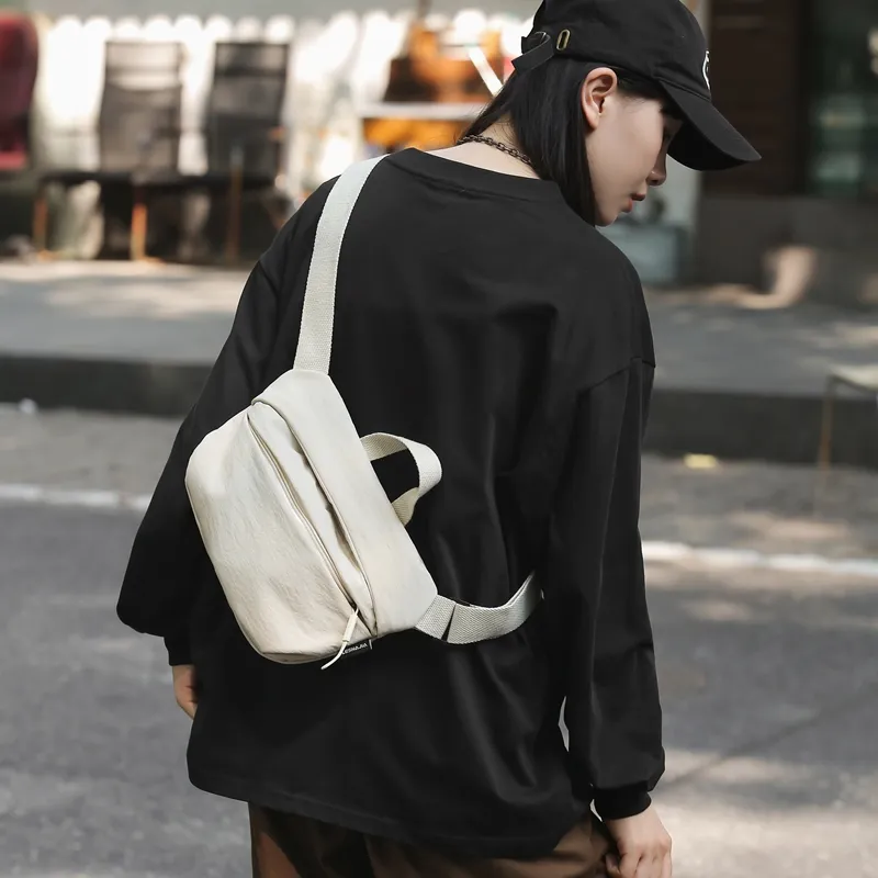 GOBLIN SHARKS 1759 Nylon Backpack Crossbody Bag Sling Bag Unisex White/Black/Gray/Khaki/Green/Orange-4