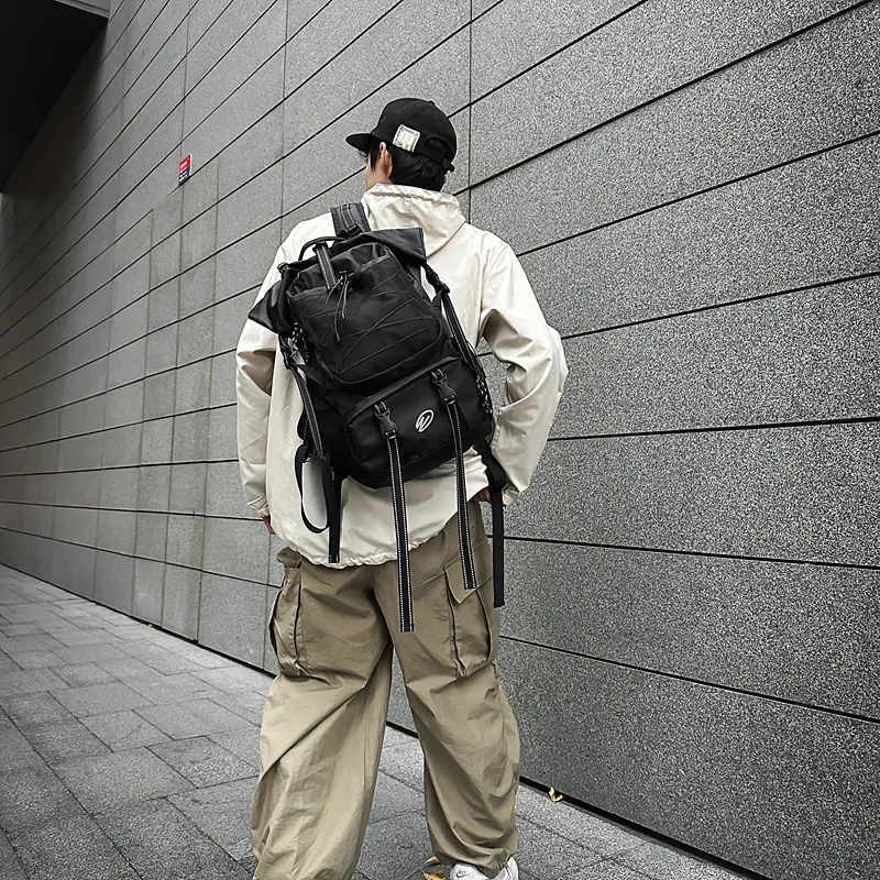 GOBLIN SHARKS 1759 Nylon Backpack Unisex Black/Gray-2