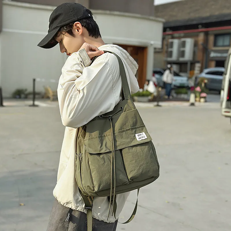 GOBLIN SHARKS 1759 Nylon Backpack Unisex White/Black/Green/Brown-13