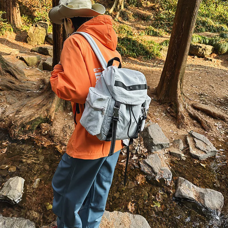 GOBLIN SHARKS 1759 Nylon Backpack Regular Unisex Coffee/Black/Gray/Orange Red/Army Green-19