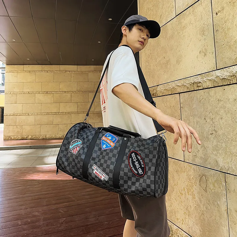 GOBLIN SHARKS 1759 PU Travel Bag Unisex Black/Brown-2