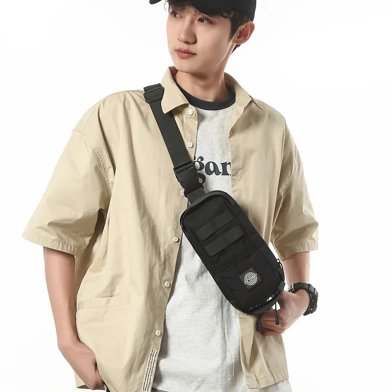 GOBLIN SHARKS 1759 Nylon Sling Bag Unisex Gray/Black/Khaki/Orange/Green-3