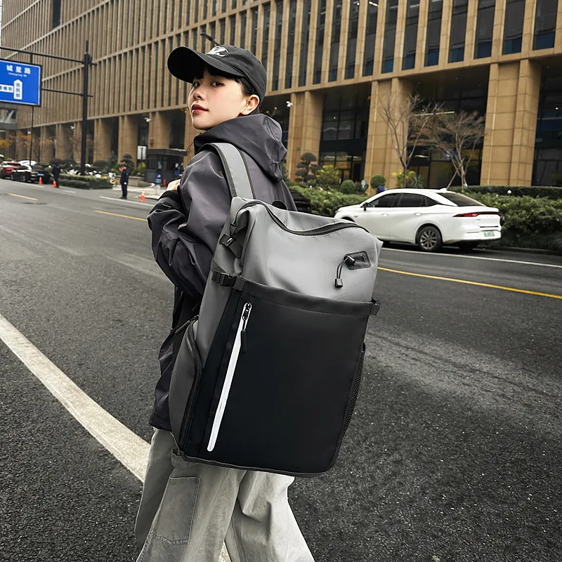 GOBLIN SHARKS 1759 Nylon Backpack Regular Unisex White/Black/Gray-2