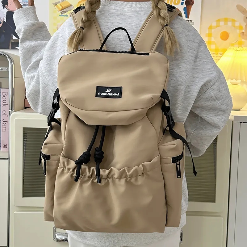 GOBLIN SHARKS 1759 Nylon Backpack Unisex White/Orange/Black/Khaki/Gray-18