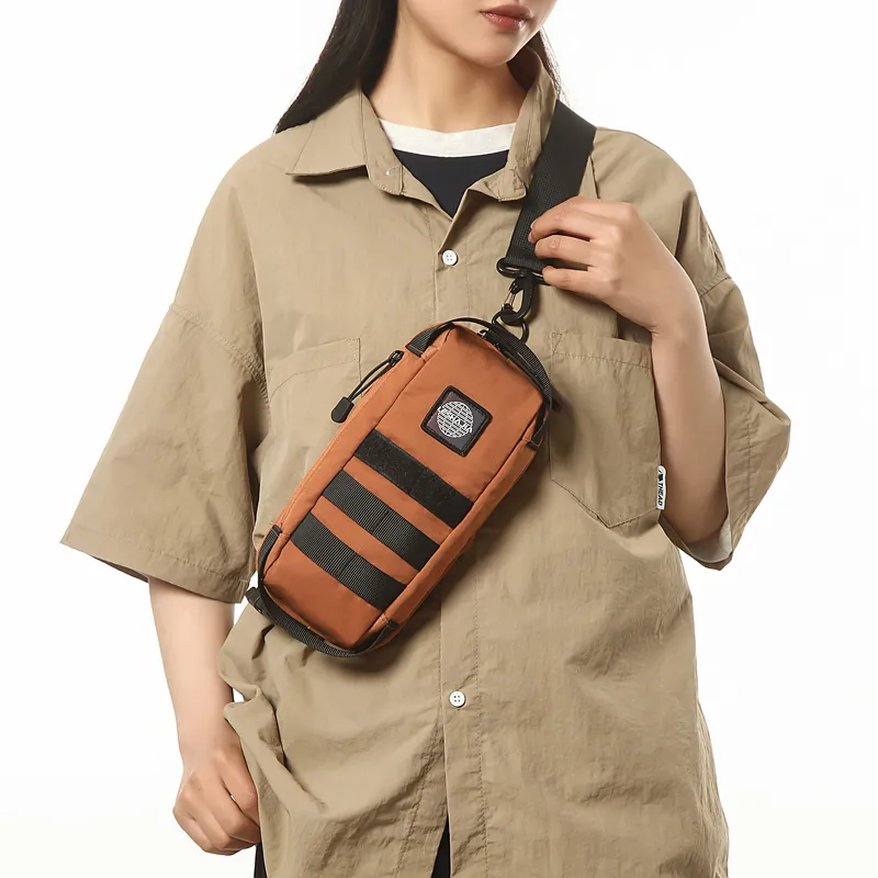 GOBLIN SHARKS 1759 Nylon Sling Bag Unisex Gray/Black/Khaki/Orange/Green-17