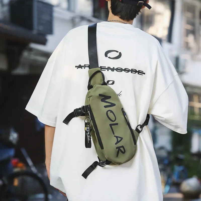 GOBLIN SHARKS 1759 Nylon Sling Bag Unisex White/Black/Gray/Green/Planet Black/Planet White-18