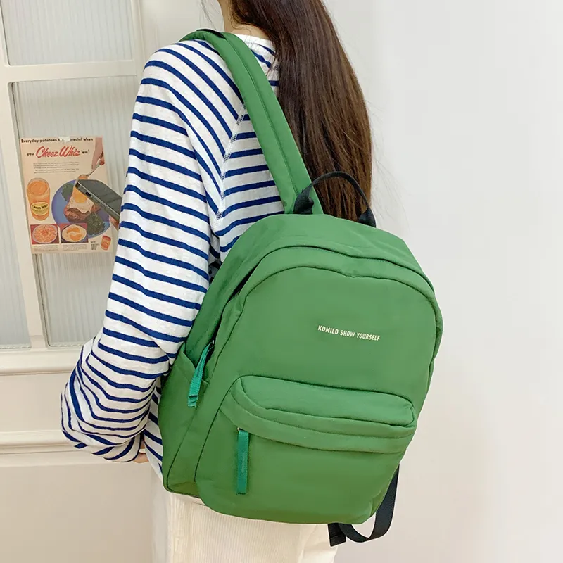 GOBLIN SHARKS 1759 Nylon Fabric Backpack Unisex Blue/Yellow/Pea Green/Green/Purple/Black-52