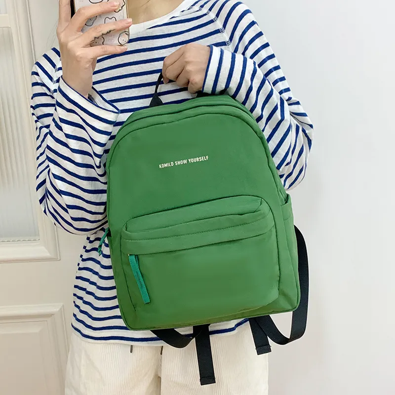 GOBLIN SHARKS 1759 Nylon Fabric Backpack Unisex Blue/Yellow/Pea Green/Green/Purple/Black-22