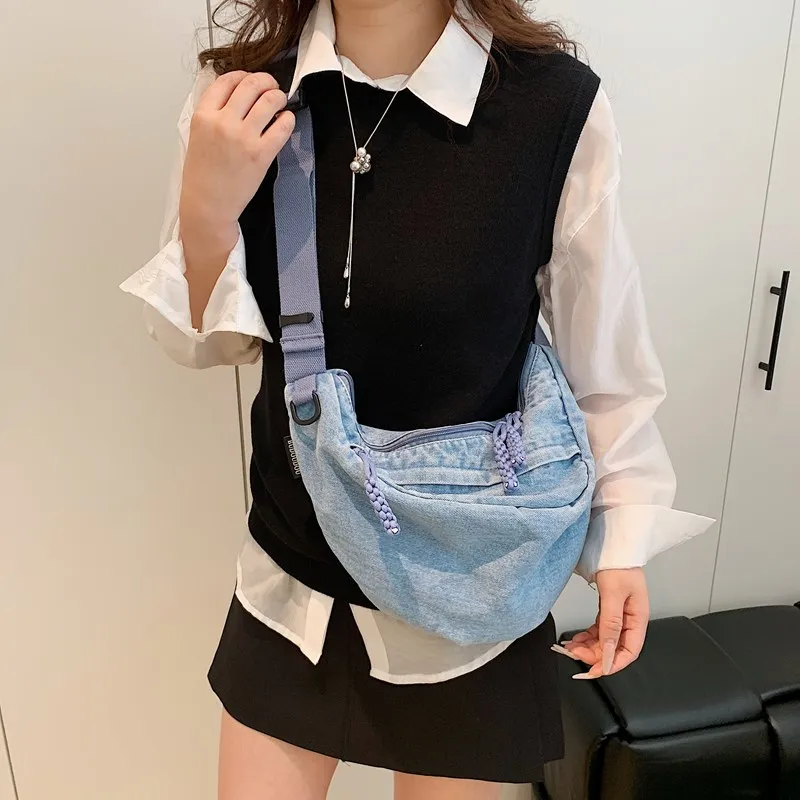 GOBLIN SHARKS 1759 Denim Shoulder Bag Regular Unisex Black/Blue-8