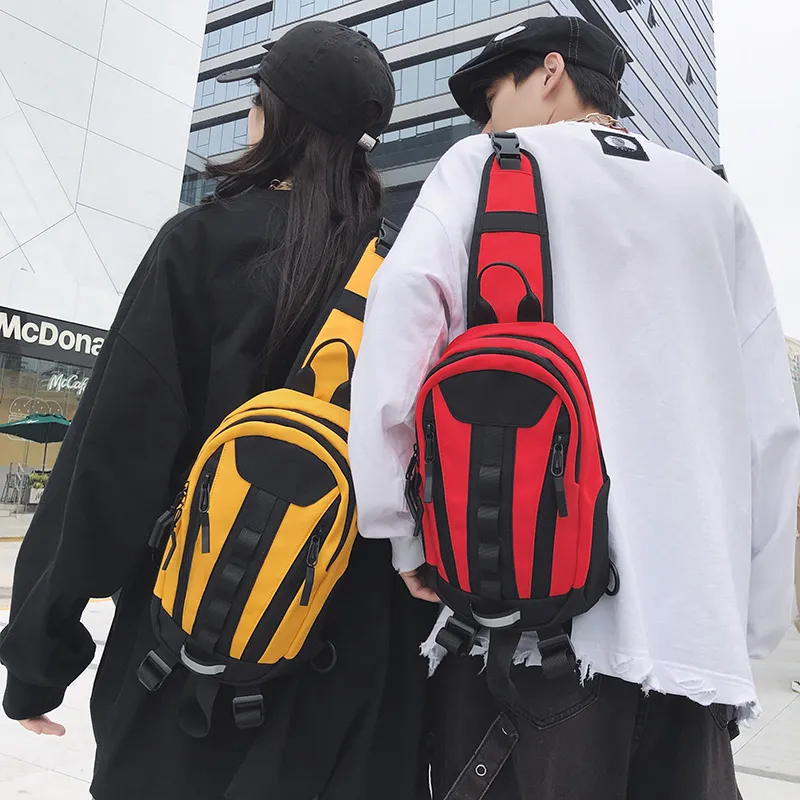 GOBLIN SHARKS 1759 Nylon Shoulder Bag Crossbody Bag Backpack Sling Bag Regular Unisex White/Black/Red/Yellow-19