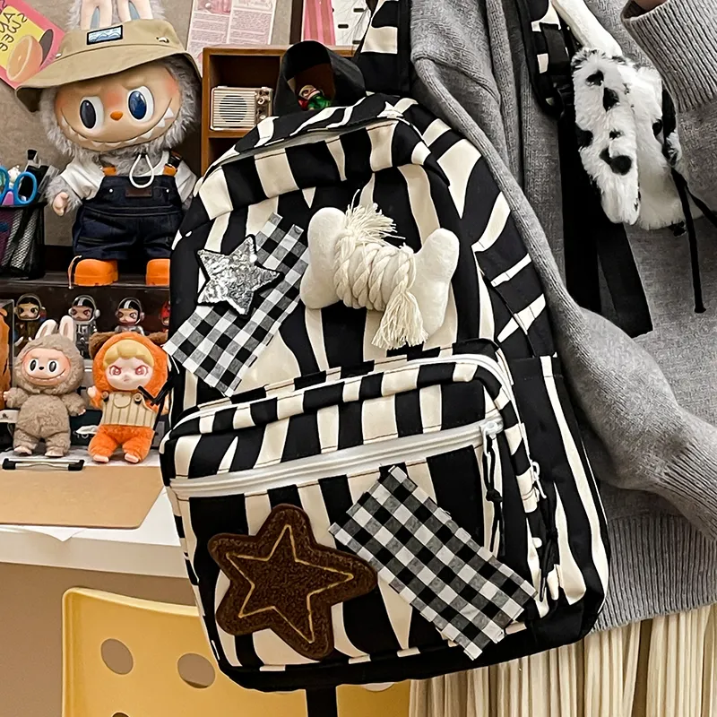 GOBLIN SHARKS 1759 Nylon Backpack Regular Women's Black/Brown-6