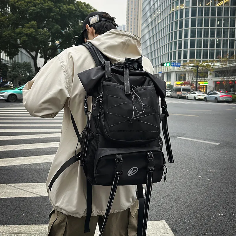 GOBLIN SHARKS 1759 Nylon Backpack Unisex Black/Gray-5