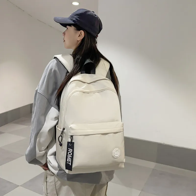 GOBLIN SHARKS 1759 Nylon Backpack Large Size Unisex White/Black/Khaki/Gray-1