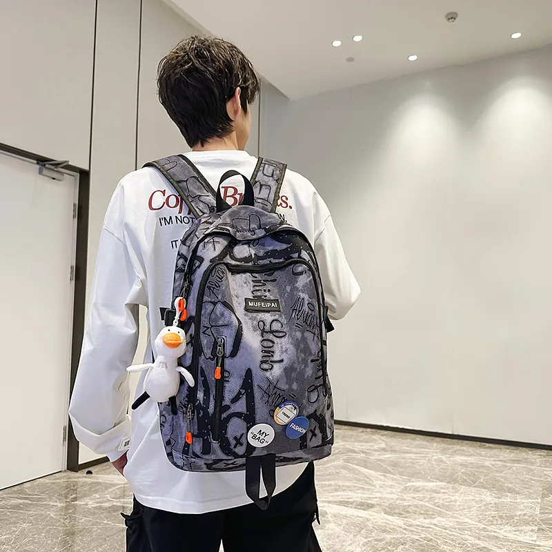 GOBLIN SHARKS 1759 Nylon Backpack Regular Unisex Blue/White/Black-1
