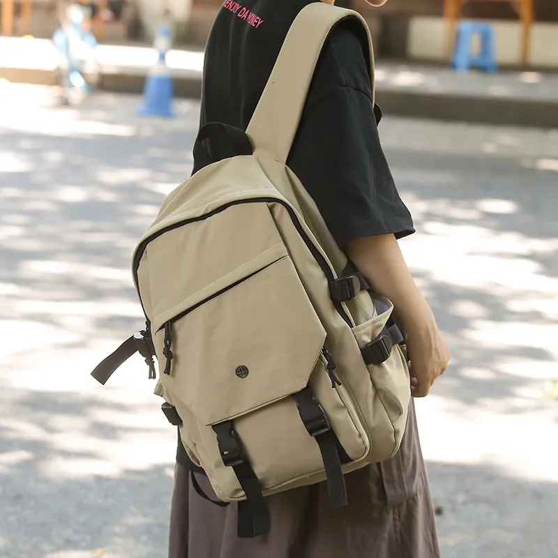 GOBLIN SHARKS 1759 Nylon Backpack Large Size Unisex Gray/Black/Khaki/Green-18