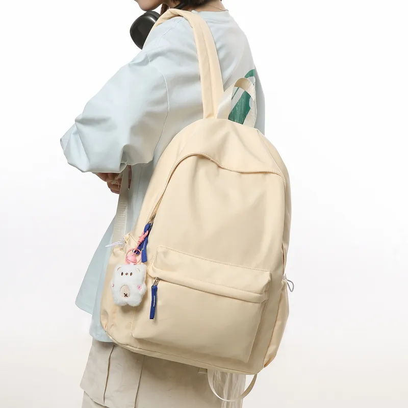 GOBLIN SHARKS 1759 Nylon Backpack Unisex Black/White/Beige Yellow/Green/Blue/Gray-17