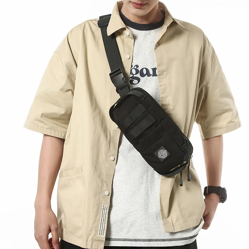 GOBLIN SHARKS 1759 Nylon Sling Bag Unisex Gray/Black/Khaki/Orange/Green-2